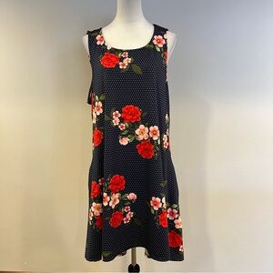 Nina Leonard Floral Sleeveless a-line mini stretchy plus size Dress size 2X